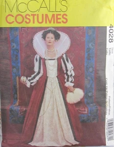 McCalls Costume 4028 Womens 8-12 ELIZABETHAN QUEEN RENAISSANCE TUDOR Pattern UC - Picture 1 of 2
