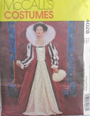 McCalls Costume 4028 Womens 8-12 ELIZABETHAN QUEEN RENAISSANCE TUDOR Pattern UC - Image 1 of 2