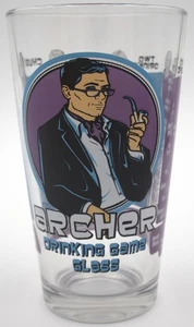2013 ARCHER Animated FX TV Show Drinking Game Pint Glass w/Rules - Picture 1 of 8