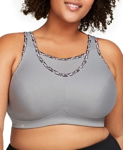 Sujetador deportivo Glamorise sin rebote camisola gris 40F - Imagen 1 de 4
