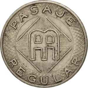 Ficha AMA PASAJE REGULAR Ni 16,4mm PUERTO RICO 1962 Bus Transit Token 640H Münze. - Bild 1 von 3