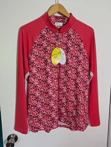 NWT WOMEN'S GREG NORMAN PULLOVER, SIZE: XL, COLOR: RED/PINK/GREEN (J526) - Picture 1 of 3