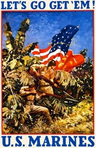 1944 Segunda Guerra Mundial EE. UU. MARINES GUERRA DEL PACÍFICO ISLA EJÉRCITO SOLDADO PROPAGANDA Postal - Imagen 1 de 2