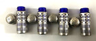 2 PAIR OF SILVERPLATED SALT &amp; PEPER SHAKERS W COBALT BLUE GLASS - PAT UK 1014132