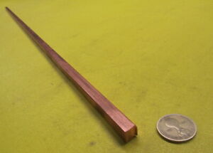 110 Copper Square Bar 1/2 Hard, 3/8" Thick x 3/8" Wide x 36 Inch Length