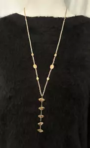 Set Collana & Orecchini Tono Oro & Perline Cristallo Rosa 18"" Lunghi +3"" Estensore - Foto 1 di 5