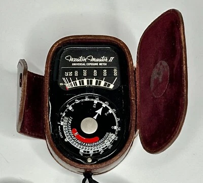 Medidor de Exposición Universal Weston Master II Modelo 735, Estuche de Cuero Original, 1945 Foto 1 de 4