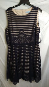 Antonio Melani New Women’s Navy ANCHORS AWAY Dress Sz 14 Lace $169.00 Nautical - Picture 1 of 7