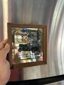 Vintage ROLLS ROYCE 1907 Silver Ghost Framed Mirror 6.25” x 6” - Picture 1 of 8