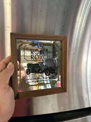 Vintage ROLLS ROYCE 1907 Silver Ghost Framed Mirror 6.25” x 6” - Image 1 of 4