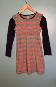 TEA COLLECTION Size 8 Dress Girls Long Sleeve Stripes Flutter Design - Picture 1 of 5