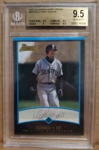 2001 Bowman Ichiro Suzuki Draft Picks Rookie Card RC Mariners BGS 9.5 Gem Mint - Picture 1 of 2