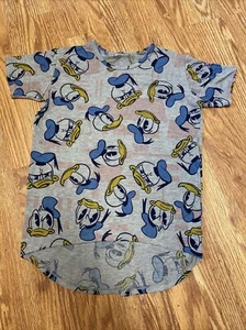LuLaRoe Girls Size 10 Gracie Shirt Disney Donald Duck All Over Print High Low - Picture 1 of 3