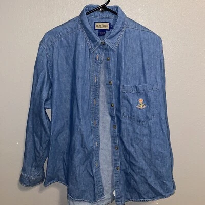 Ruff Hewn Womens Quality Jean Denim Jacket (Sz 1X) LOGO! LOOKS GREAT! - Image 1 of 4