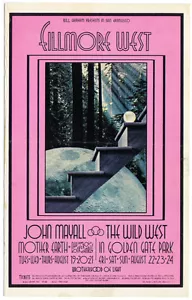 Handbill John Mayall Fillmore West (19 de agosto de 1969) The Wild West - Imagen 1 de 2