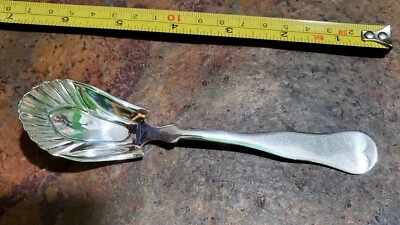 RARE WM ROGERS & SON ANTIQUE c1872 FIDDLE SHELL BOWL SUGAR 🍚 SPOON - Image 1 of 4