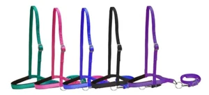 New! Showman Pony size NYLON NOSEBAND AND TIEDOWN w/ Snaps Padded nose 5 COLORS! - Picture 1 of 6