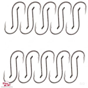Ganchos de pulpo en forma de J de pesca talla 8/0 Wish WOW!® 20 un. níquel negro de alto carbono - Imagen 1 de 5