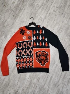 Brand New Chicago Bears Busy Block NFL Holiday Ugly Sweater Size Large Christmas - Picture 1 of 12