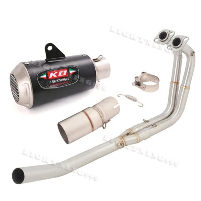 Tubo de escape de enlace delantero + silenciador trasero para Kawasaki Ninja 250 400 Z400 2017-2022 Foto 1 de 4