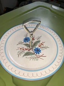 Vintage Stangl Pottery "Bachelor's Button" Single Tier Tidbit Tray - 9 Inches - Picture 1 of 1