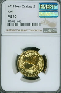 2012 NEW ZEALAND DOLLAR NGC MS69 MAC FINEST MAC SPOTLESS 2,000 MINTED * - Picture 1 of 2