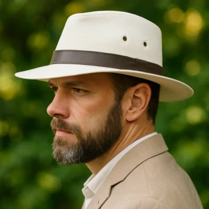 Quality 100% Cotton Fedora Panama Sun Hat 4 Sizes Classic Design - Picture 1 of 4
