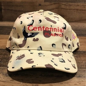 Vintage Centennial Plastics Hat Snapback Cap Mens Desert Camo Nampa Idaho READ - Picture 1 of 14