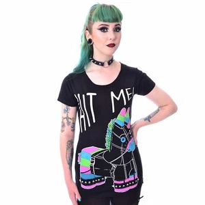 Cupcake Cult Hit Me Women's Black Pinata T-Shirt • Ships in 2-4 Weeks • Gothic - Picture 1 of 2