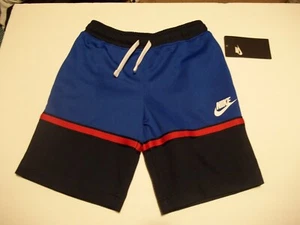 New Nike boys shorts elastic waist sz 5 blue black red drawstring Just Do It - Picture 1 of 2