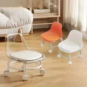 Household Round Stool Thickened Small High Chairs Plastic Round Modern Stackable - Picture 1 of 9
