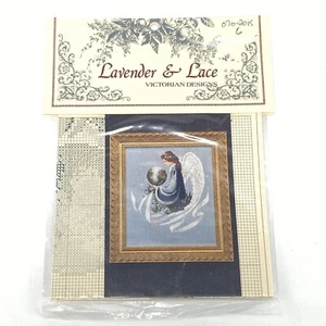 Lavender & Lace EARTH ANGEL Sampler Cross Stitch Chart Vintage SEALED - Picture 1 of 3