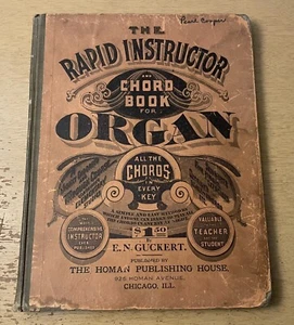 Antique 1903 Rapid Instructor Organ Chord Book Hardcover Guckert Sears Robuck - Picture 1 of 24