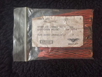Rolls-Royce Bentley 1990-98 .4030 -.4040 pulgadas pernos de culata UE72755 NOS OEM Foto 1 de 2