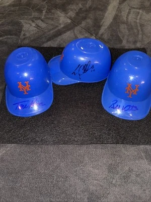 New York Mets Autographed Ice Cream Helmets (3) Signed Auto - Image 1 of 4