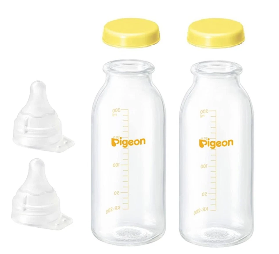 Conjunto de mamadeiras de fixação direta para amamentação Pigeon 200 ml transparente (baixo B - Imagem 1 de 1