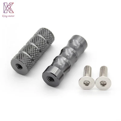 2PCS CNC M6 6MM Motorcycle Foot Pegs Rearset Footrests Pedals Steps Universal US Foto 1 de 4