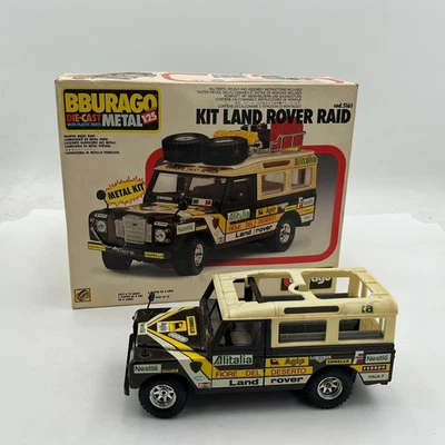 Kit de metal fundido a presión BBurago de colección escala 1:24 Land Rover Raid completado con caja Italia Foto 1 de 4