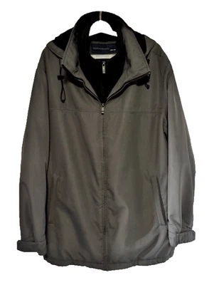Weatherproof Jacket 2XLT Gray Softshell Lined Detachable Hood Heavy Outdoor Zip - Image 1 of 4
