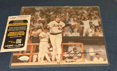 Reggie Jackson California Angels Signed 8x10 Photo JSA Read - Image 1 of 4