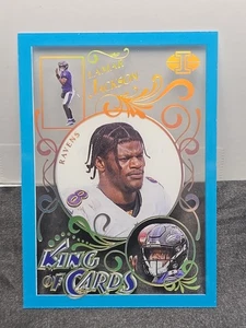 2021 Illusions King of Cards Light Blue #KC-3 Lamar Jackson 25/299 - Bild 1 von 2