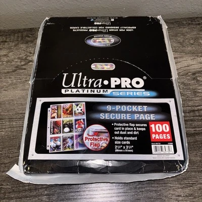 100 x FUNDAS PARA TARJETAS ULTRA PRO PLATINUM SERIE 9 BOLSILLOS PÁGINAS Caja abierta Foto 1 de 3