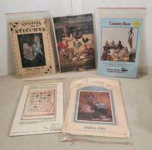 Vintage Cottagecor Country Craft Patterns Rabbits Roosters Bear Cottage Lot_BI-3 - Picture 1 of 11