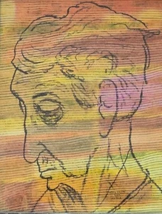 Original 1991 Richard Titlebaum NANA KAY Oil Pastel Art Painting LIsted Artist - Picture 1 of 9