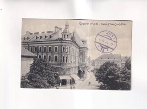 F5335) Postcard, Klagenfurt Kaiser Franz Josef Platz with street 1921 - Picture 1 of 2