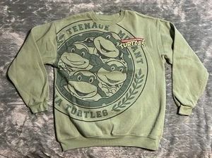 Nickelodeon Teenage Mutant Ninja Turtles Mens Sz M Olive Green Sweatshirt *EUC* - Picture 1 of 15