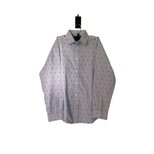 Tommy Hilfiger Kids 16 Husky Blue Dress Shirt All Over H Print Long Sleeve - Picture 1 of 3