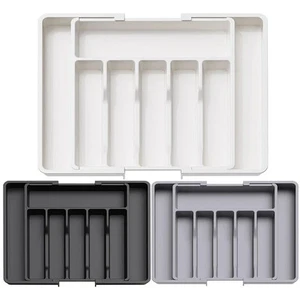 Upgrade Verstellbar Besteck Geschirr Organizer mit Teilern Utensilien Halter - Bild 1 von 14