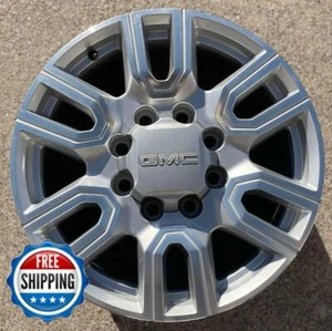 GMC SIERRA 2500 3500 2020-2024 OEM Wheel 20" Rim 5950 Silver/CNC w/ Cap #B - Picture 1 of 6