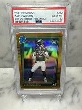 Zach Wilson 2021 Panini Donruss Press Proof Premium Gold Rated Rookie RC PSA 10